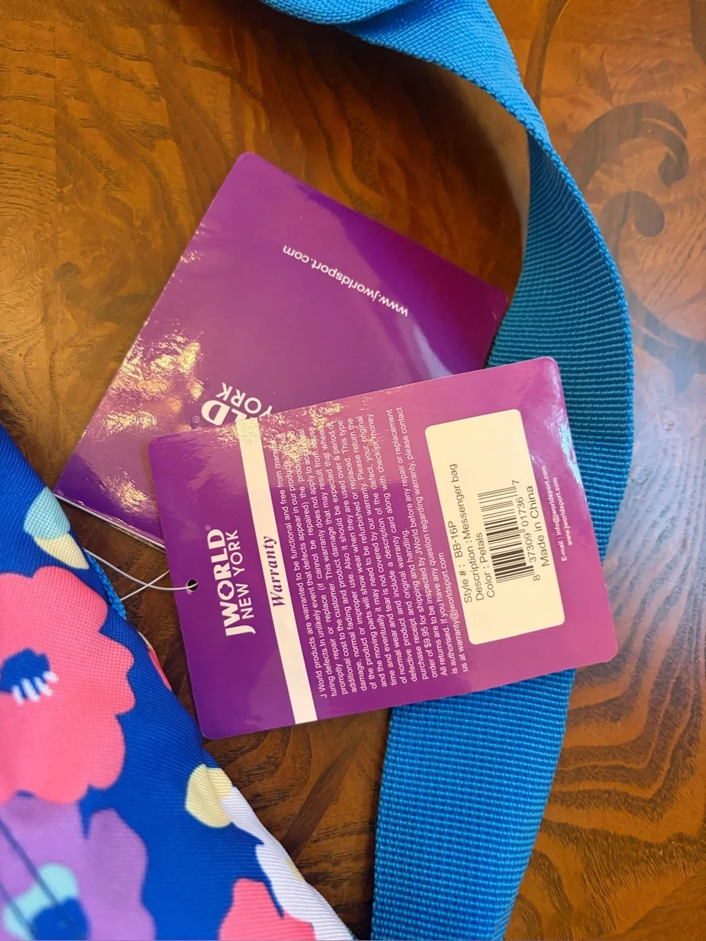 Floral Blue Messenger Bag - Unknown Brand